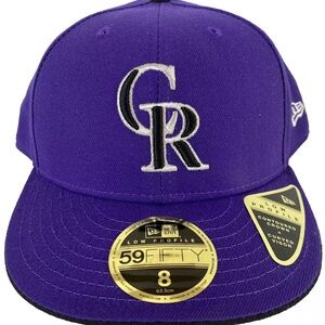 Colorado Rockies New Era 59Fifty MLB ALT2 Purple Low Profile Fitted Size 8 Hat